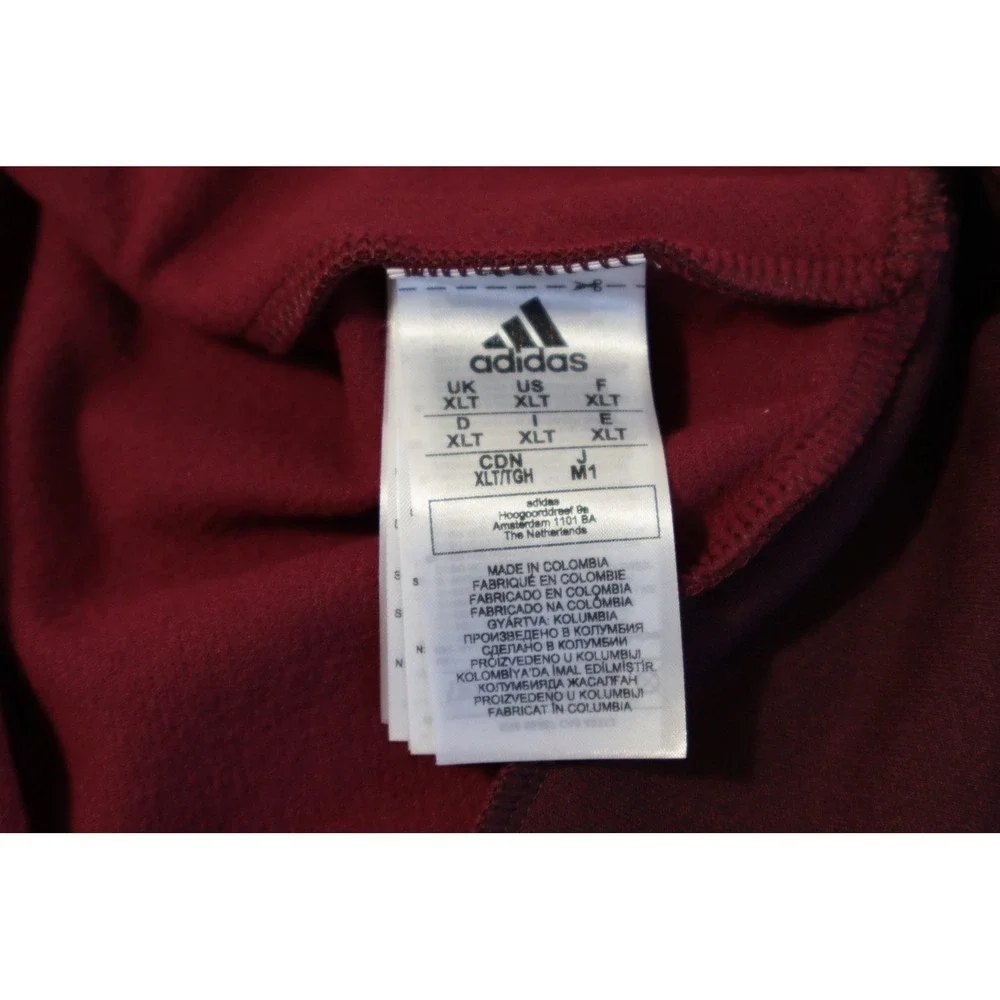 New‎ W/O Tags Adidas Mens XLT Hoodie Dark Red Maroon Burgundy Two Tone Athletic